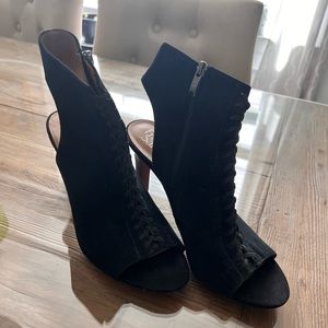 Franco Sarto - black suede heel bootie